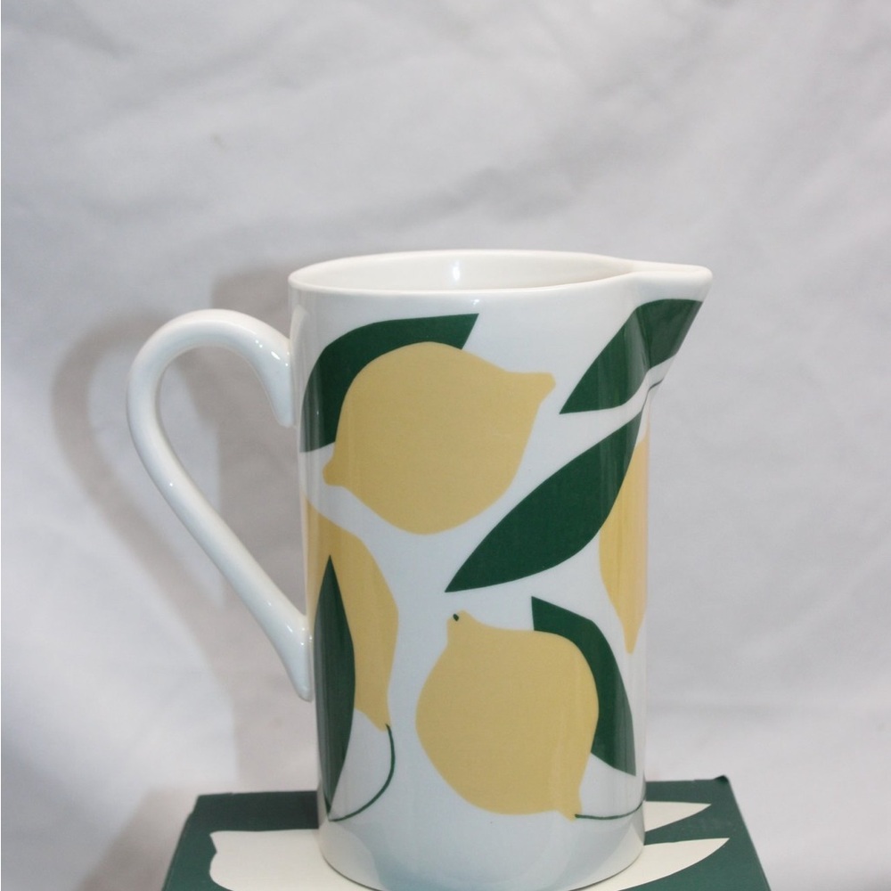 Lemon Print Ceramic Pitcher